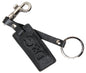 Dolce & Gabbana zwarte DG-logo leren zilveren metalen sleutelhanger