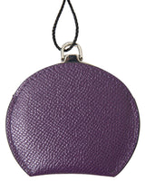 Dolce & Gabbana Porte-Miroir Rond en Cuir de Veau Violet
