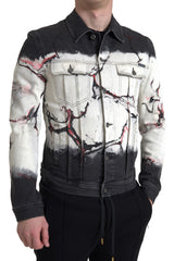 Veste en jean à col montant en coton multicolore de Dolce & Gabbana