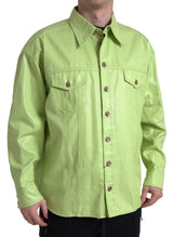 Chemise à col boutonné en coton vert de Dolce &amp; Gabbana