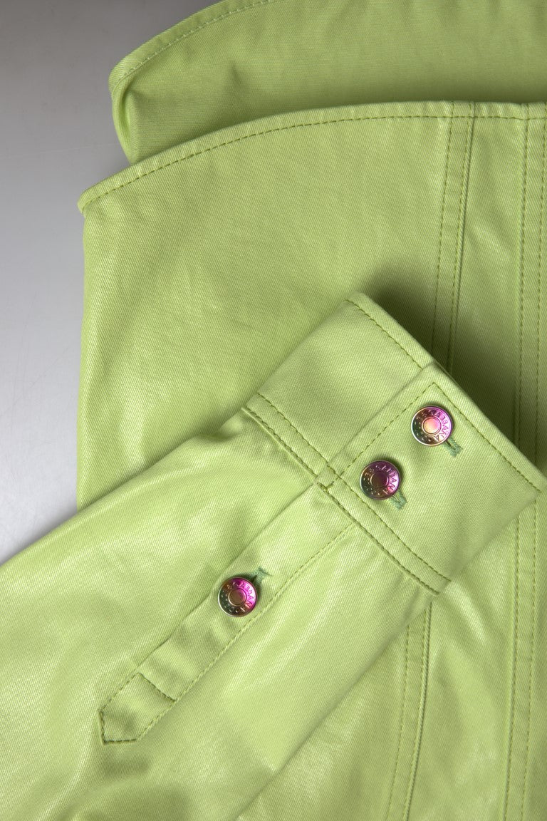 Dolce &amp; Gabbana groene katoenen overhemd met kraag en knopen