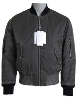Veste bomber grise à manches zippées MM6 Maison Margiela