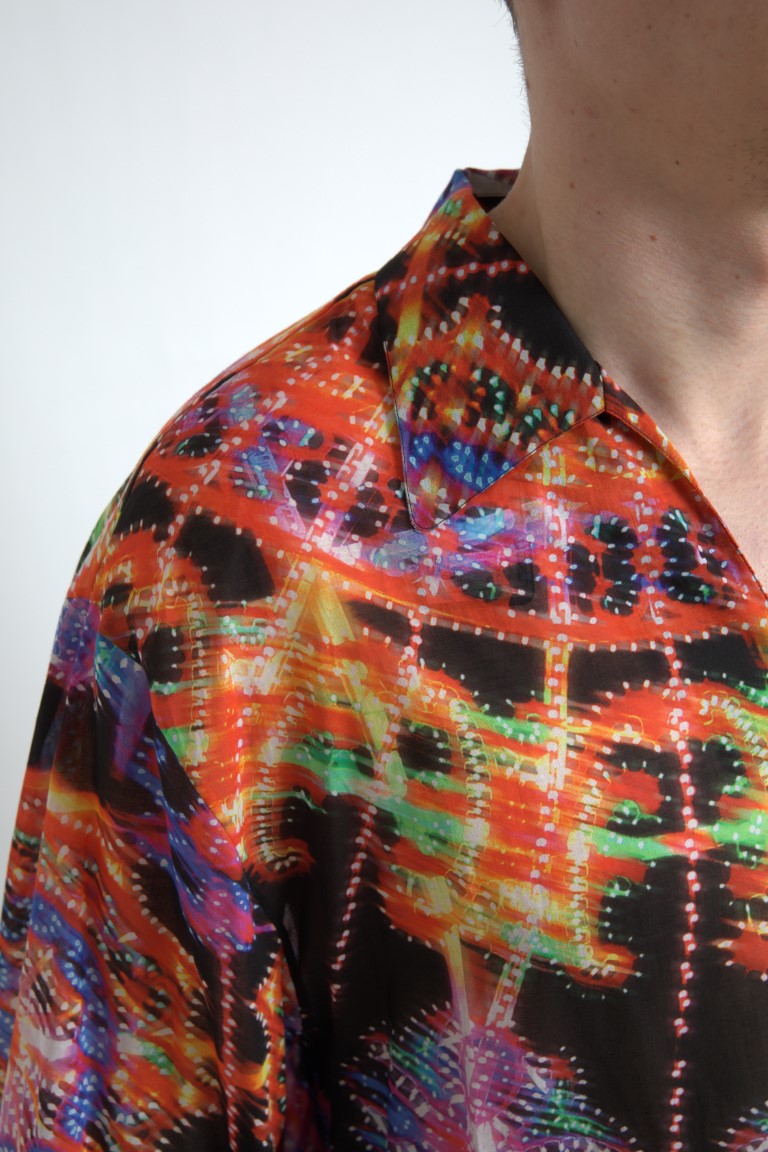 Chemise en coton pour homme à imprimé Luminarie multicolore de Dolce &amp; Gabbana