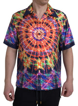Chemise en soie pour homme Dolce &amp; Gabbana, imprimé multicolore Luminarie.