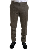Pantalon slim en laine marron Dolce &amp; Gabbana pour homme