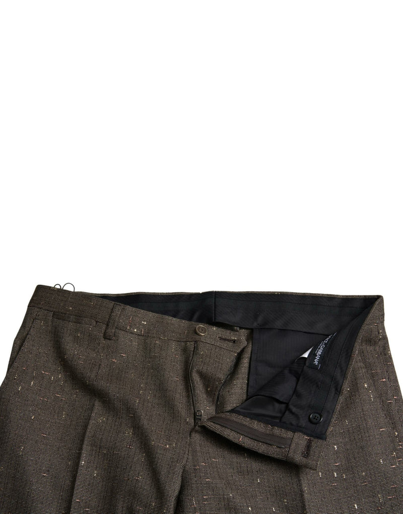 Pantalon slim en laine marron Dolce &amp; Gabbana pour homme