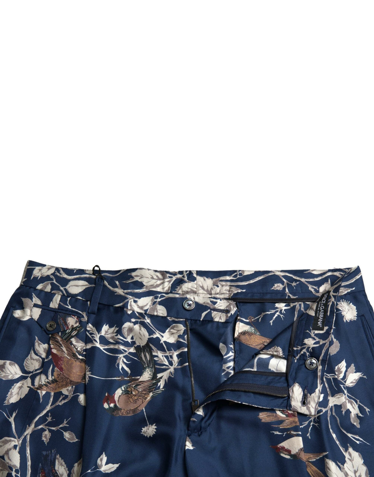 Shorts Bermuda en soie à imprimé floral bleu Dolce &amp; Gabbana pour homme