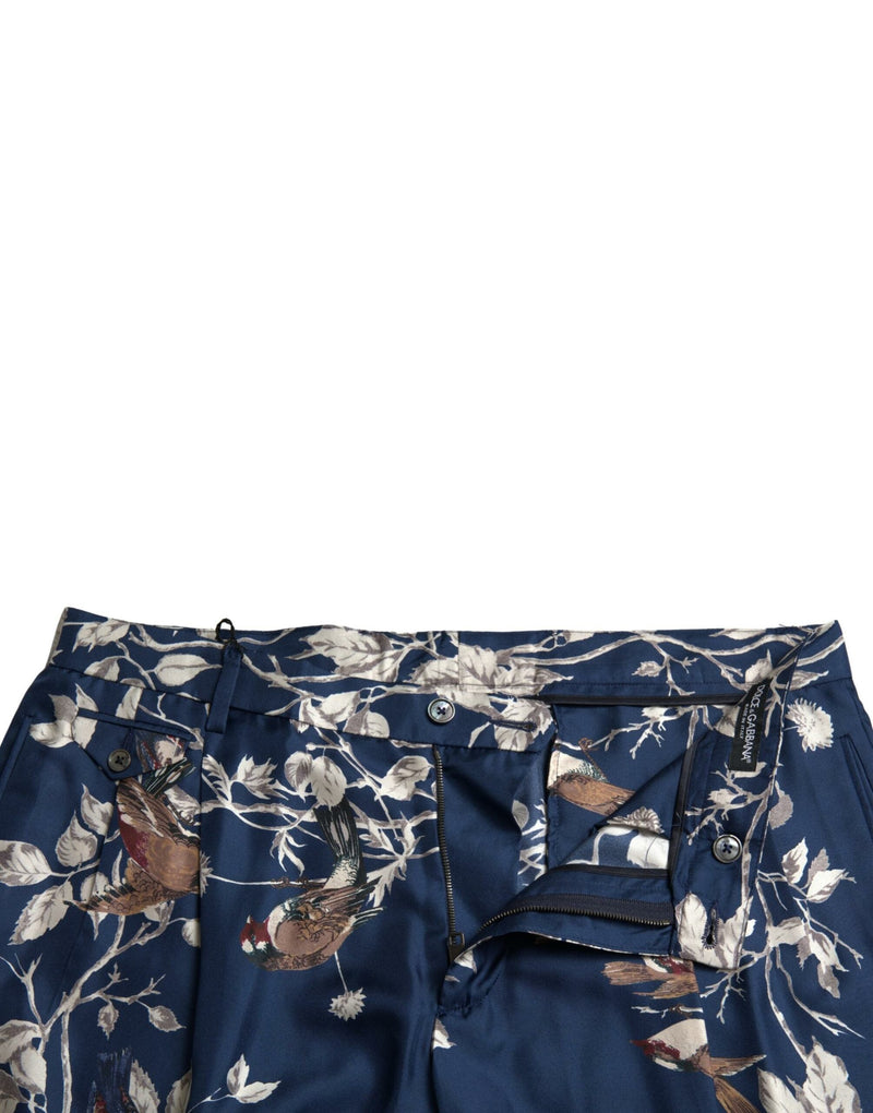 Shorts Bermuda en soie à imprimé floral bleu Dolce &amp; Gabbana pour homme