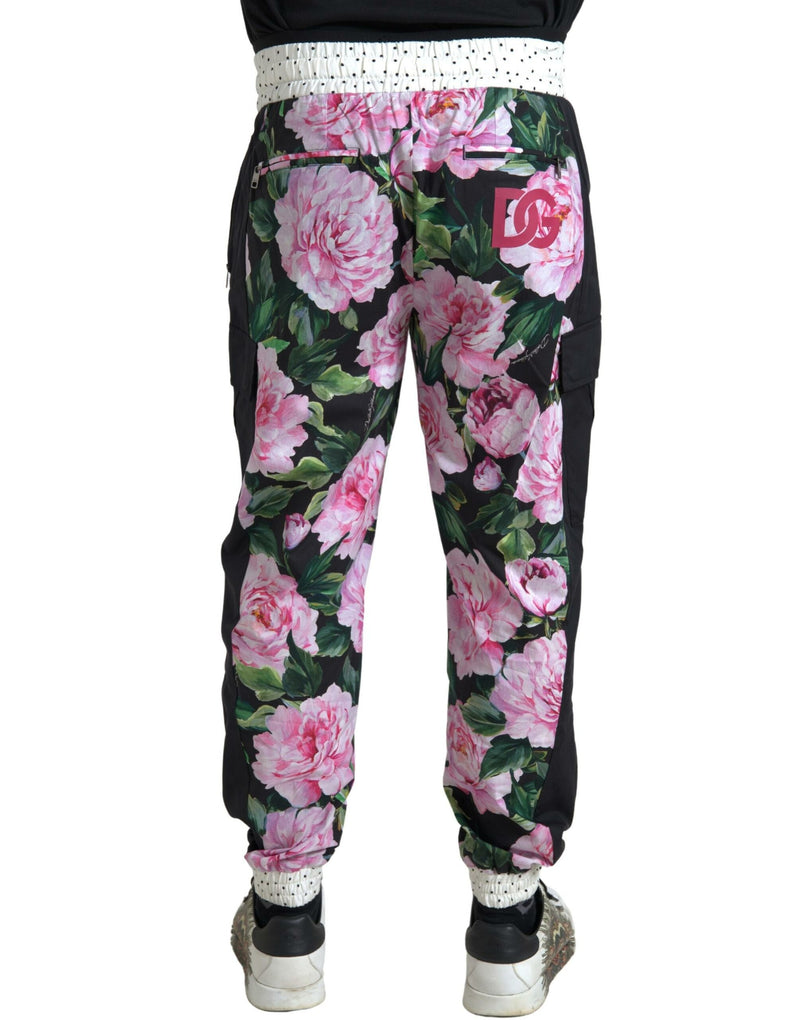 Pantalon de jogging en coton multicolore à motif pivoine Dolce &amp; Gabbana pour homme