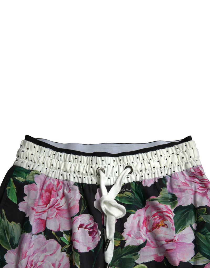 Pantalon de jogging en coton multicolore à motif pivoine Dolce &amp; Gabbana pour homme