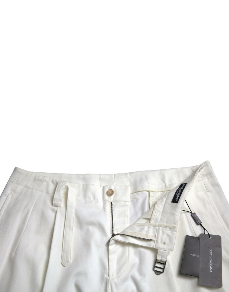 Shorts en jean bermuda pour homme en coton extensible blanc Dolce &amp; Gabbana