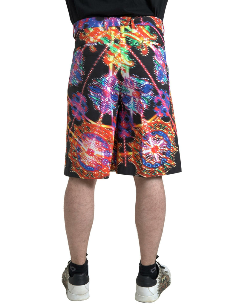 Shorts Bermuda en coton à imprimé multicolore pour homme de Dolce &amp; Gabbana