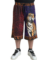 Short de bain bermuda pour homme Dolce &amp; Gabbana à imprimé tigre multicolore