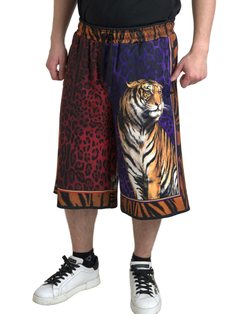 Short de bain bermuda pour homme Dolce &amp; Gabbana à imprimé tigre multicolore