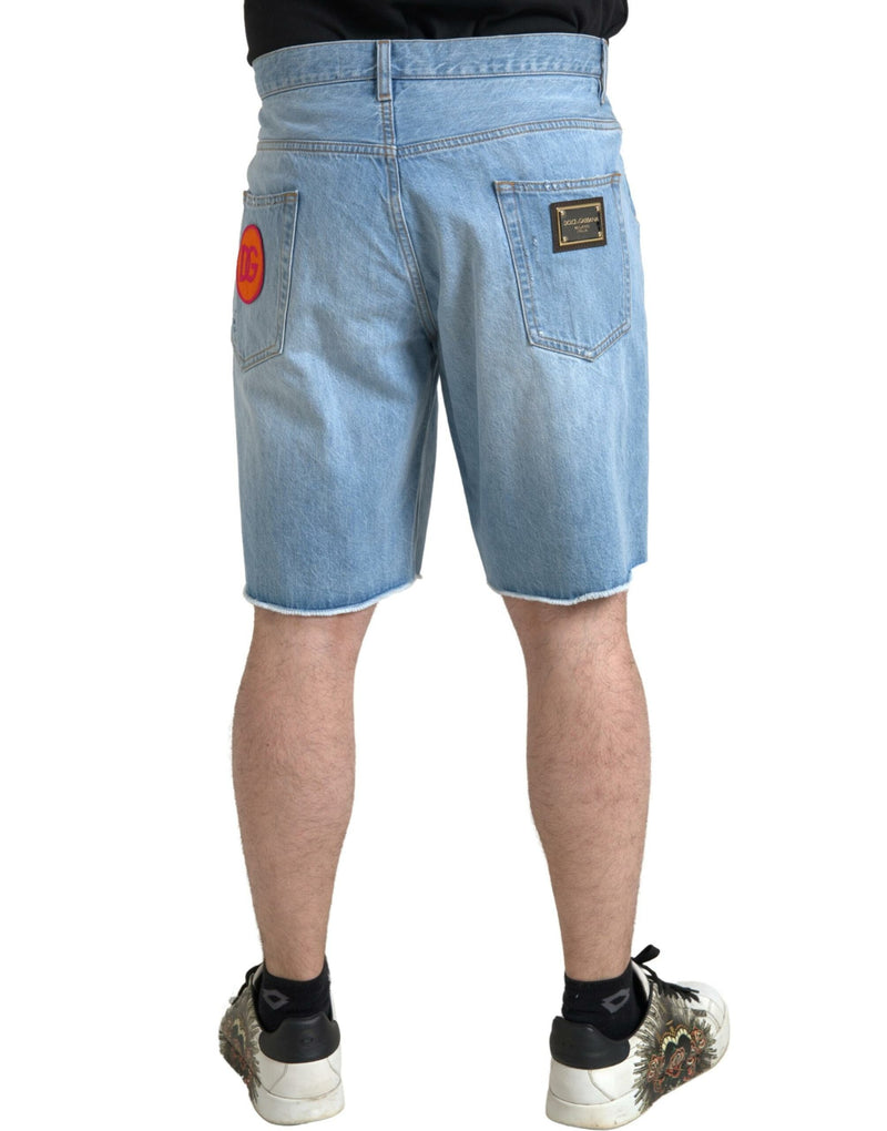 Shorts en jean bermuda pour homme en coton bleu clair Dolce &amp; Gabbana