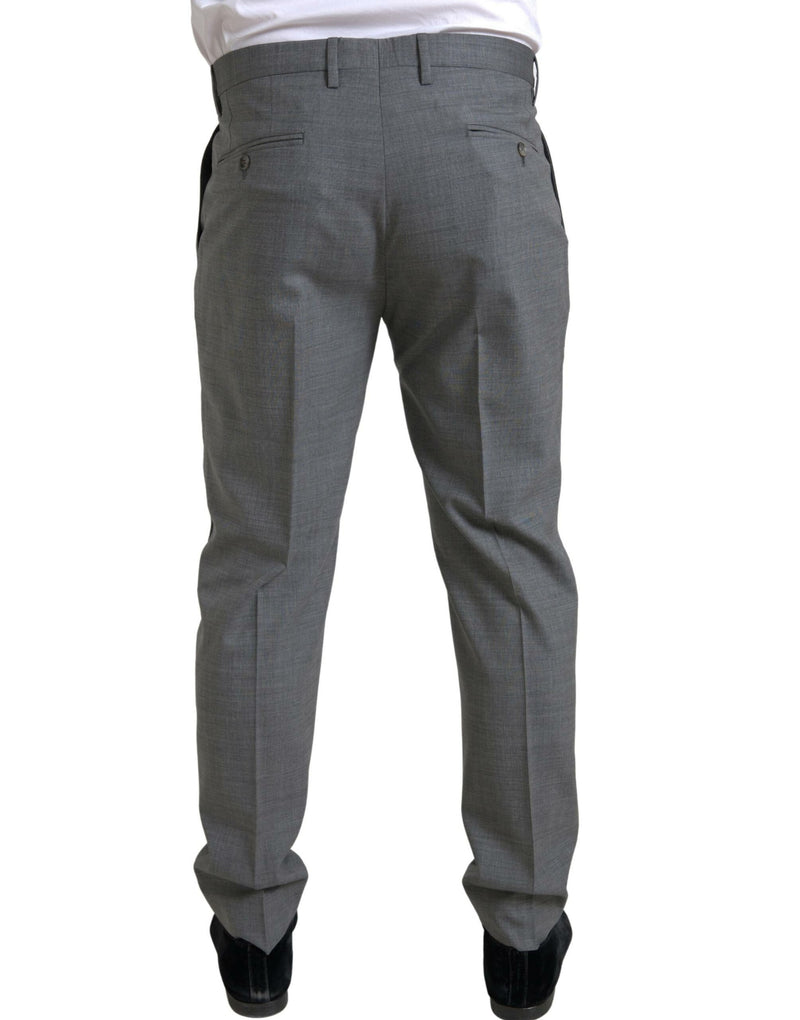 Pantalon tailleur slim en laine grise Dolce &amp; Gabbana pour homme