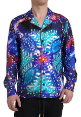 Dolce & Gabbana Multicolor Silk Psychedelic Print Pajama Shirt