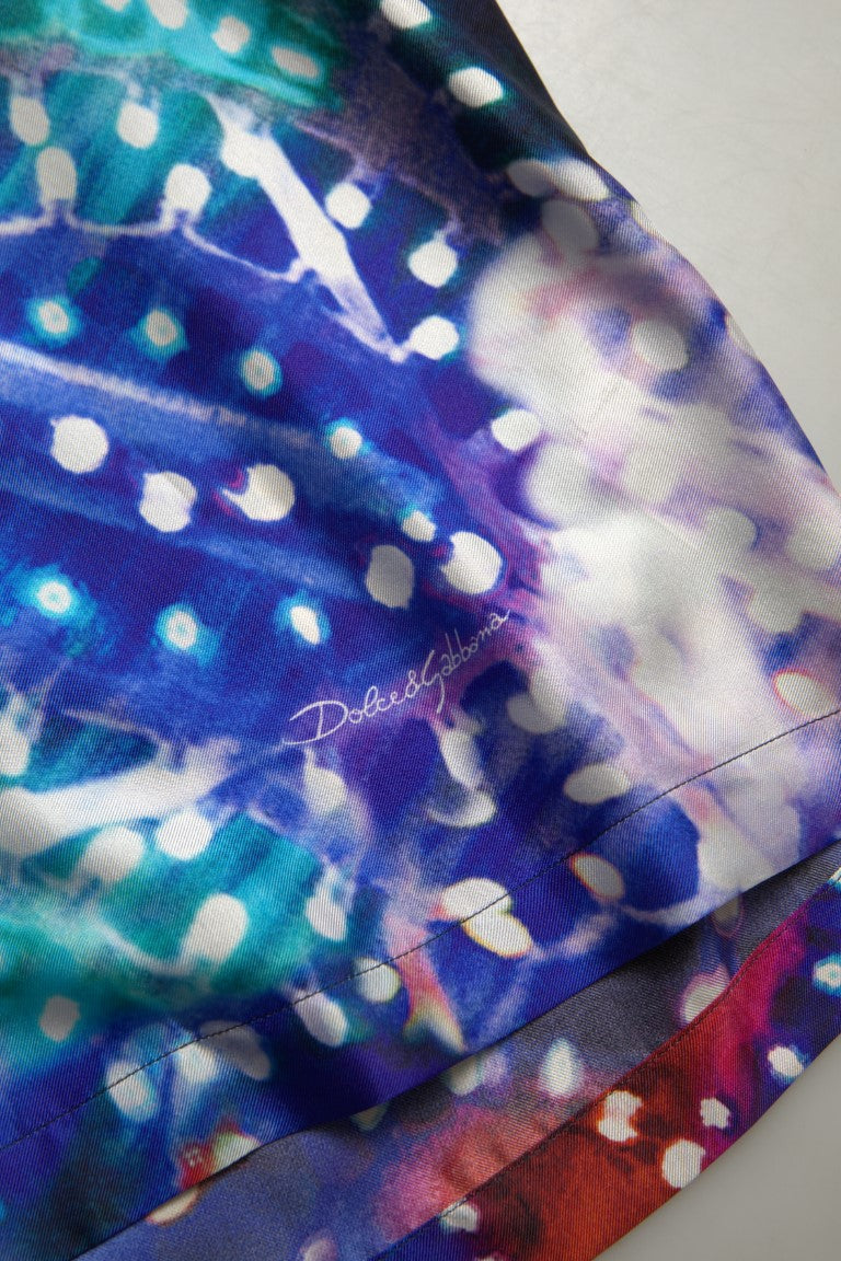 Dolce & Gabbana Multicolor Silk Psychedelic Print Pajama Shirt