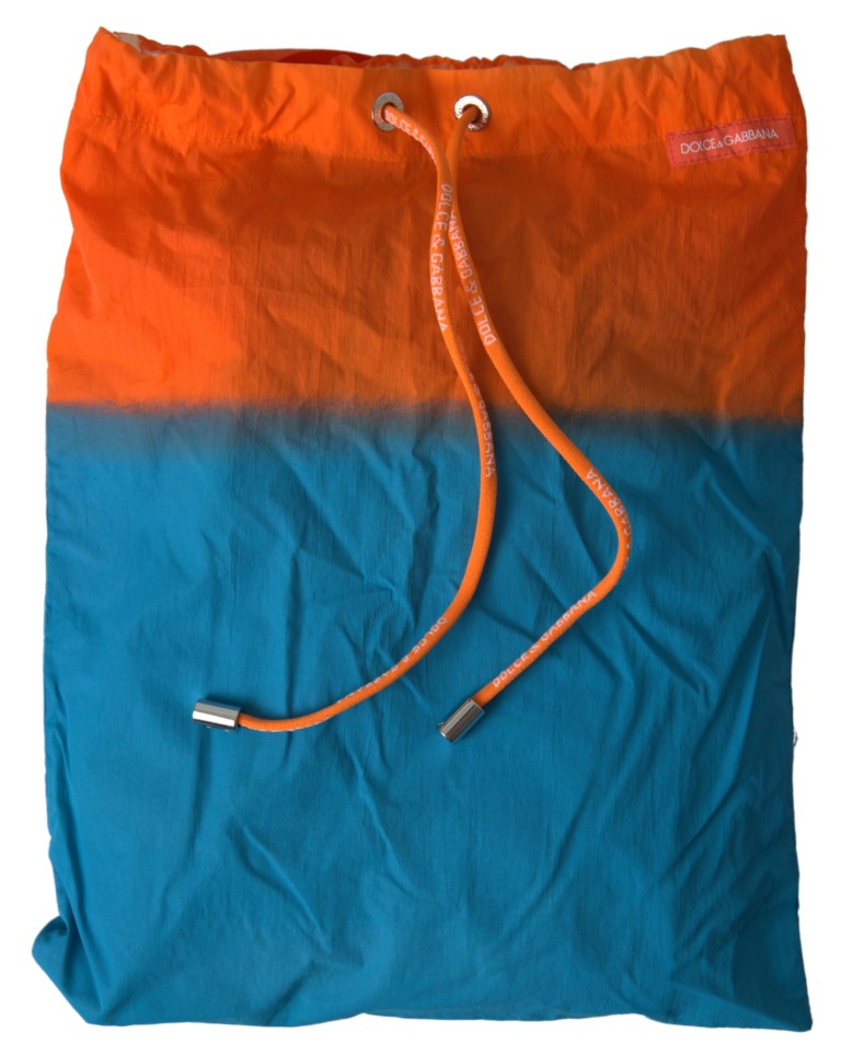 Dolce & Gabbana Orange Blue Gradient Beachwear Swim Shorts