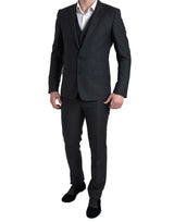 Dolce & Gabbana Black 3 Piece Single Breasted MARTINI Suit