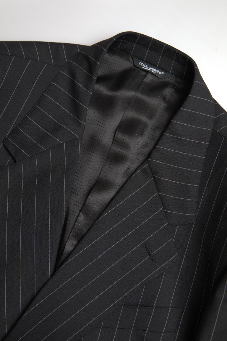 Dolce &amp; Gabbana Blazer SICILIA à rayures noires et à simple boutonnage