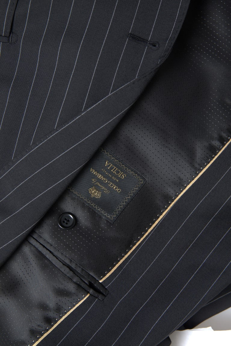 Dolce &amp; Gabbana Blazer SICILIA à rayures noires et à simple boutonnage