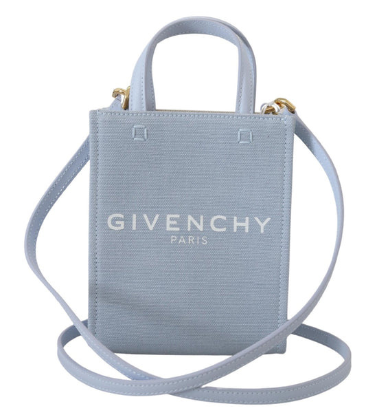 Givenchy Blauwe Gecoate Canvas Verticale Wolk Mini Schoudertas