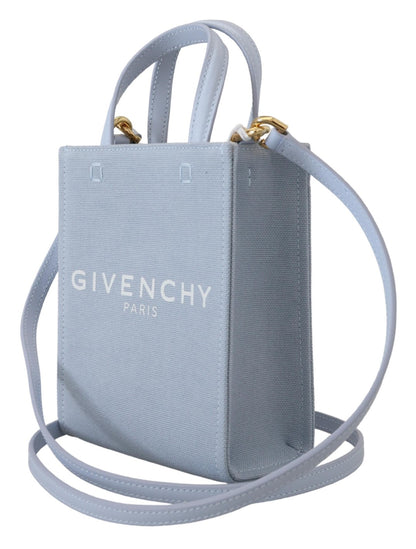 Mini sac bandoulière vertical Cloud en toile enduite bleue Givenchy