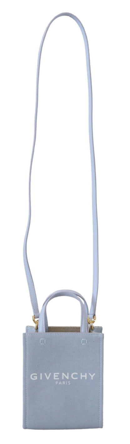 Mini sac bandoulière vertical Cloud en toile enduite bleue Givenchy