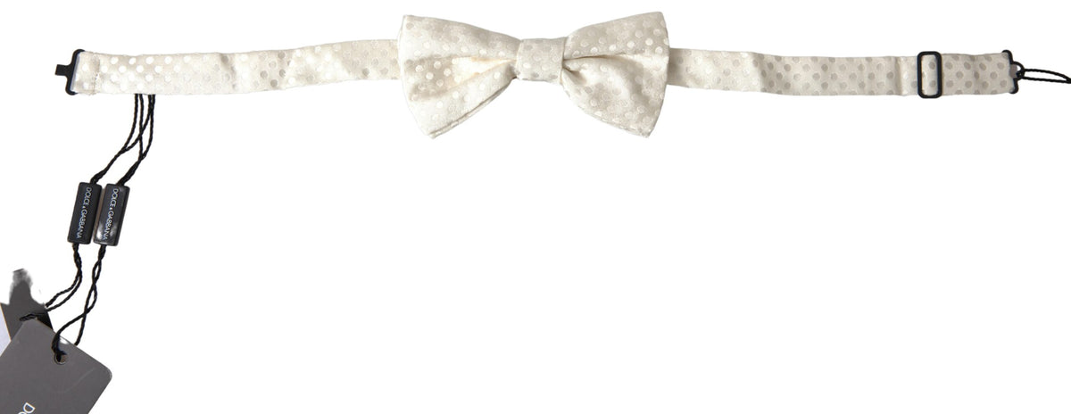 Nœud papillon ajustable Dolce &amp; Gabbana ivoire à motif fantaisie