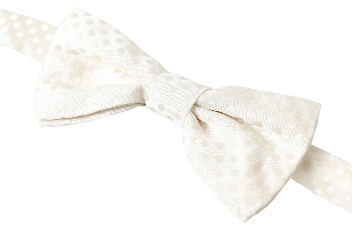 Nœud papillon ajustable Dolce &amp; Gabbana ivoire à motif fantaisie