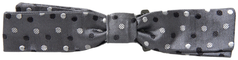 Dolce &amp; Gabbana Grijze Polka Dot Zijden Verstelbare Herenhals Papillon Strik