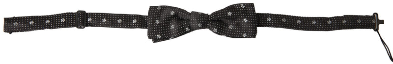 Nœud papillon ajustable en soie noire à motifs Dolce &amp; Gabbana pour homme