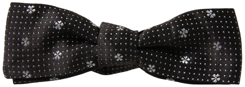 Nœud papillon ajustable en soie noire à motifs Dolce &amp; Gabbana pour homme