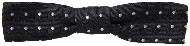 Nœud papillon ajustable en soie noire à pois Dolce &amp; Gabbana pour homme