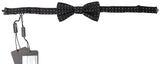 Nœud papillon ajustable en soie noire à pois Dolce &amp; Gabbana pour homme