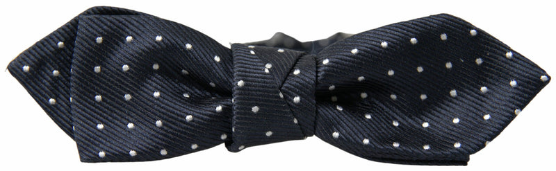 Nœud papillon ajustable en soie à pois bleus Dolce &amp; Gabbana pour homme
