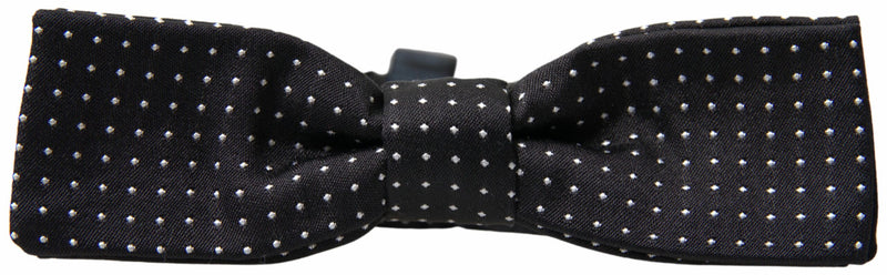 Nœud papillon ajustable en soie noire à pois Dolce &amp; Gabbana pour homme