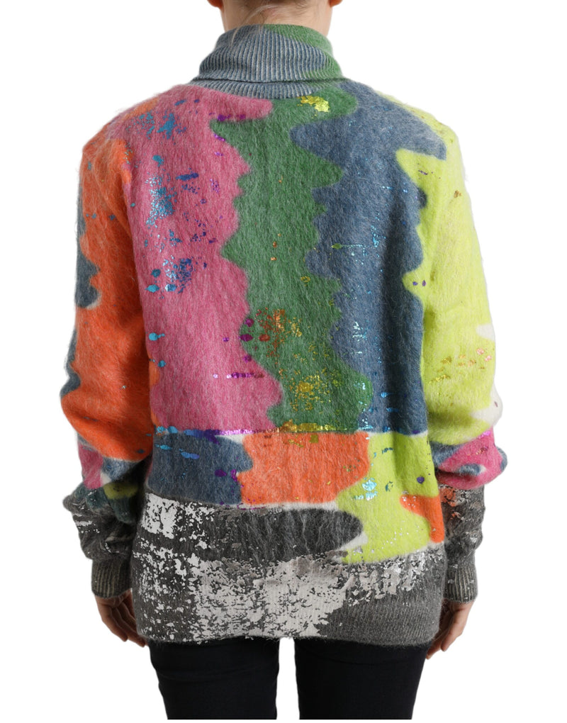 Dolce & Gabbana Pull Turtleneck Multicolore en Mohair