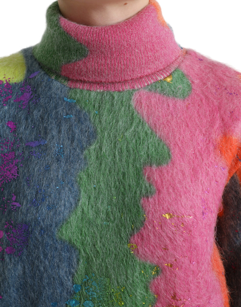Dolce & Gabbana Pull Turtleneck Multicolore en Mohair