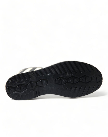 Dolce & Gabbana zwarte rubberen, platte, kniehoge laarzen