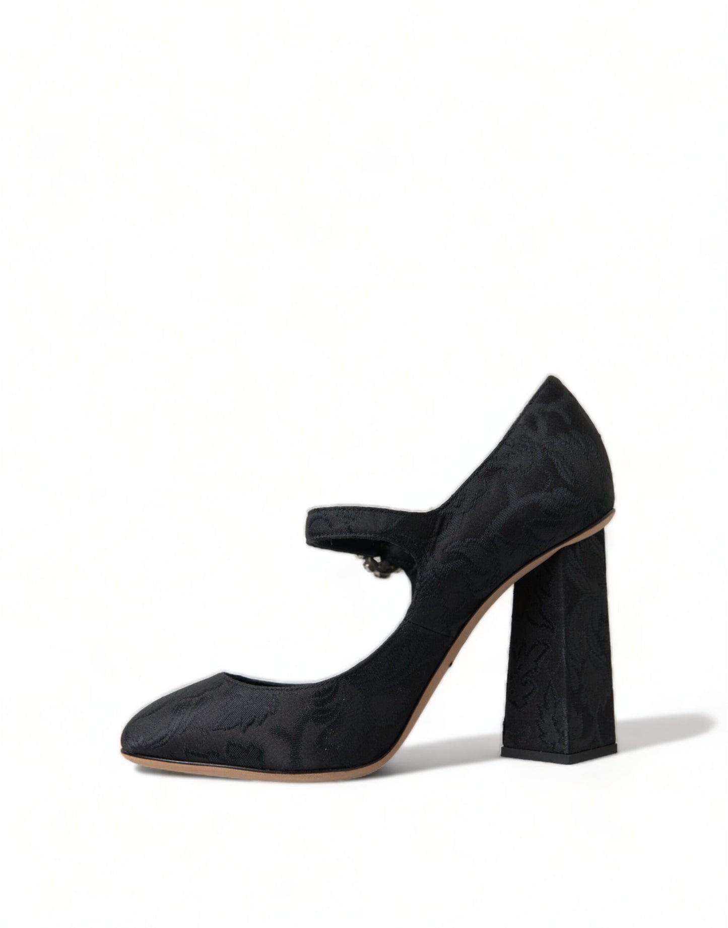 Dolce & Gabbana zwarte Mary Jane pumps van brokaat.