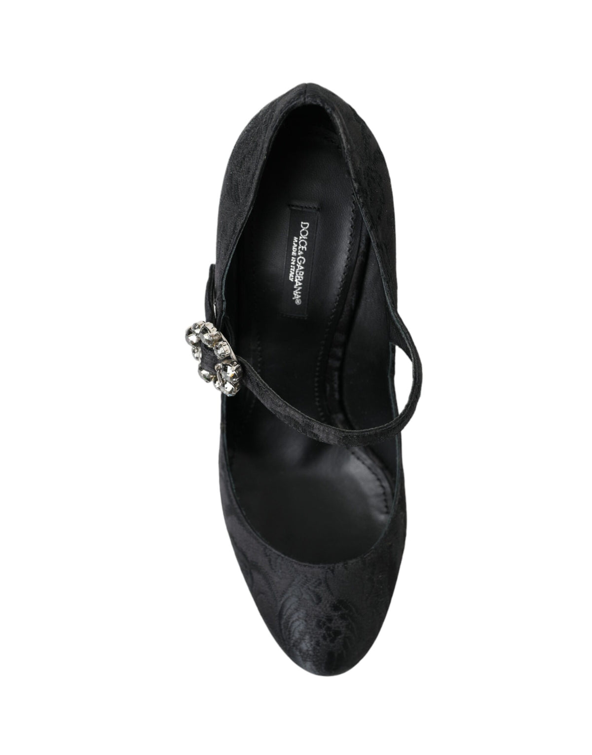 Dolce & Gabbana Black Brocade Mary Janes Heels Pumps