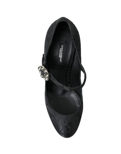 Dolce & Gabbana zwarte Mary Jane pumps van brokaat.