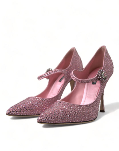 Dolce & Gabbana Roze Pumps met Strass en Kristallen Hakken