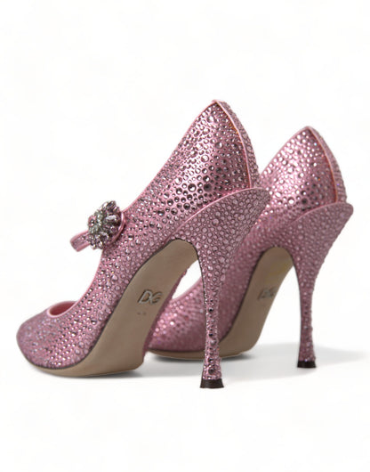Dolce & Gabbana Roze Pumps met Strass en Kristallen Hakken