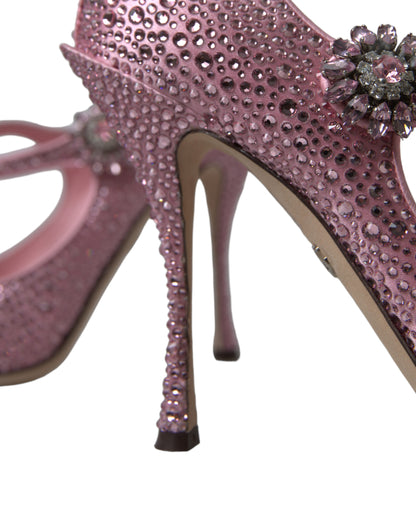 Dolce & Gabbana Roze Pumps met Strass en Kristallen Hakken