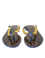 Dolce & Gabbana Blue Crystals Flats Sandals for Beachwear