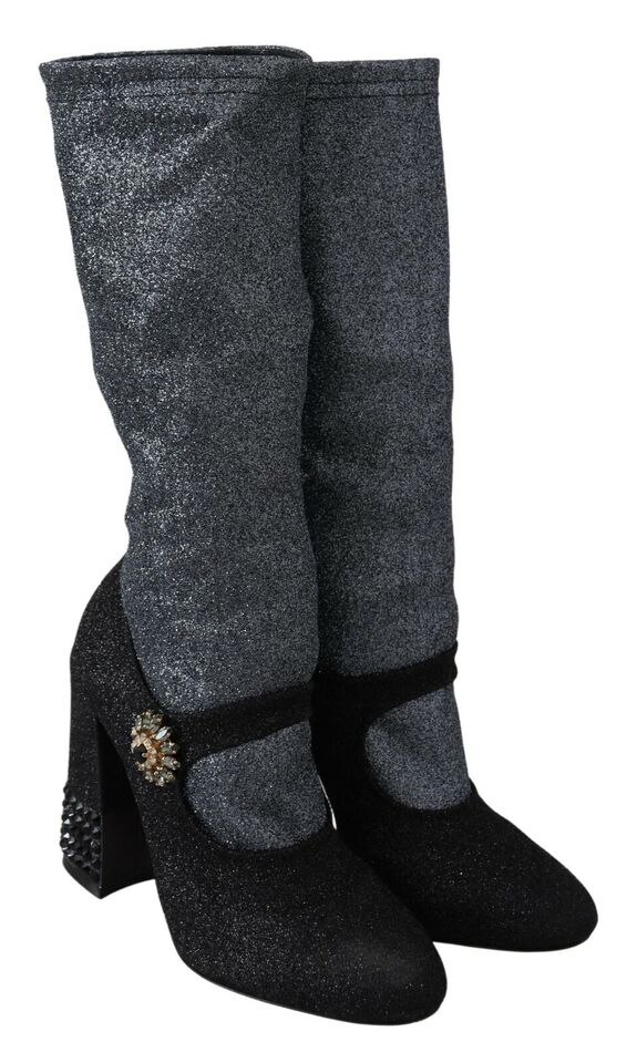 Escarpins Mary Jane à cristaux noirs Dolce &amp; Gabbana