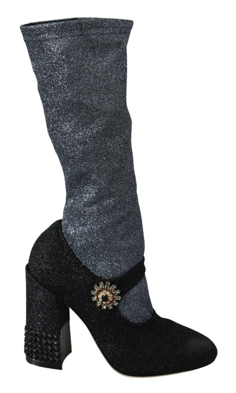 Escarpins Mary Jane à cristaux noirs Dolce &amp; Gabbana